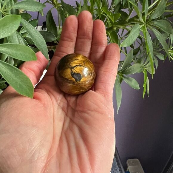 Tiger Eye Crystal Mini Sphere (#3) - Picture 2 of 11